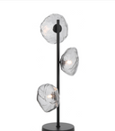 Contemporary Zecca table lamp with burlap glass detail and energy-efficient G9 LED lighting